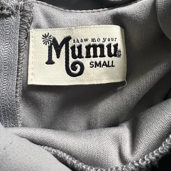 SMYM Godshaw Goddess Gown sz Small Soft Charcoal Crisp (Gray) Lace Up Back - Picture 9 of 12